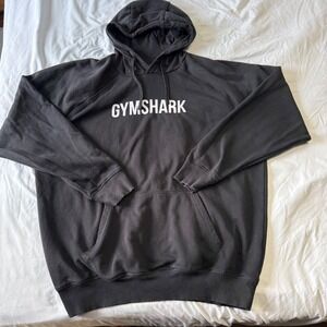 Gymshark Black Logo Hoodie Sweatshirt Mens XXL Raglan Sleeve Pullover